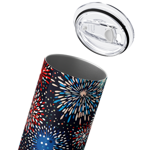 4th of July Fireworks 20oz Skinny Tumbler