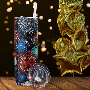 4th of July Fireworks 20oz Skinny Tumbler