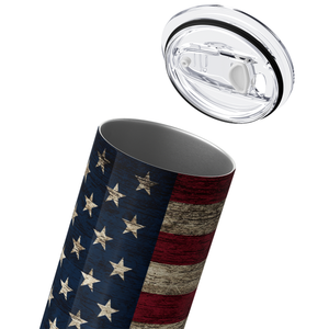 Distressed American Flag 20oz Skinny Tumbler