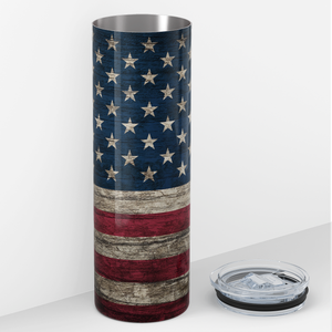 Distressed American Flag 20oz Skinny Tumbler