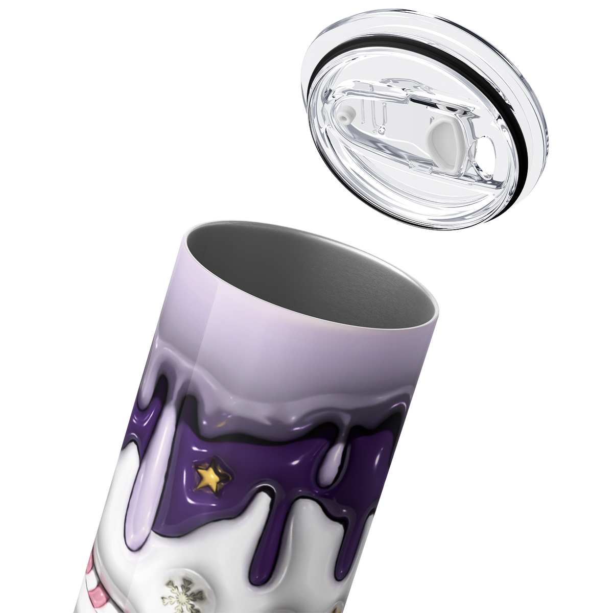 Baby Pink Candy Canes with Purple 20oz Skinny Tumbler