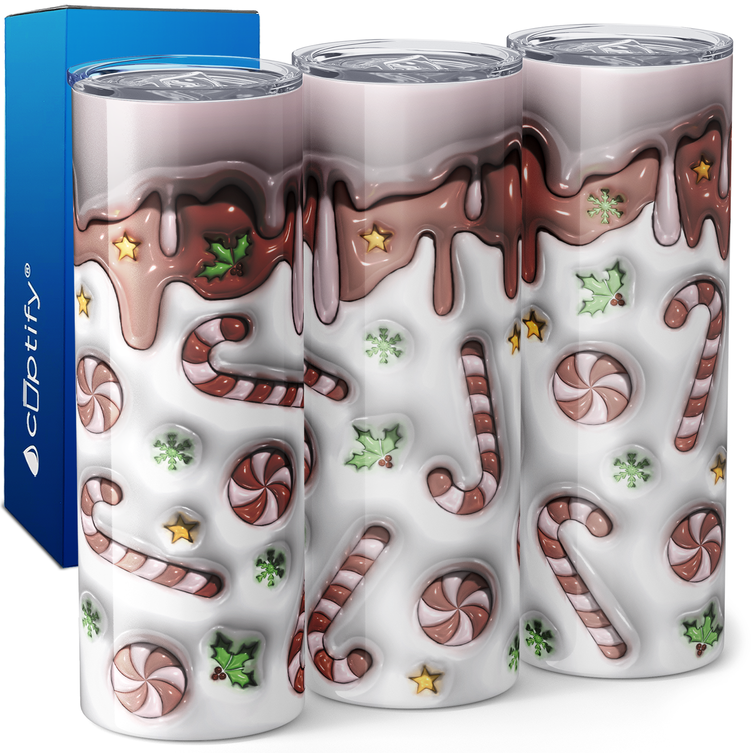 Brown Candy Canes 20oz Skinny Tumbler