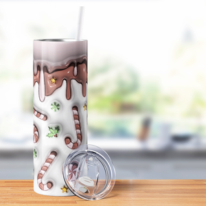Brown Candy Canes 20oz Skinny Tumbler