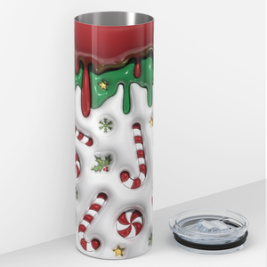 Candy Canes with Red and Green 20oz Skinny Tumbler