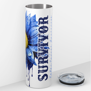 Colon Cancer Awarness Survivor 20oz Skinny Tumbler