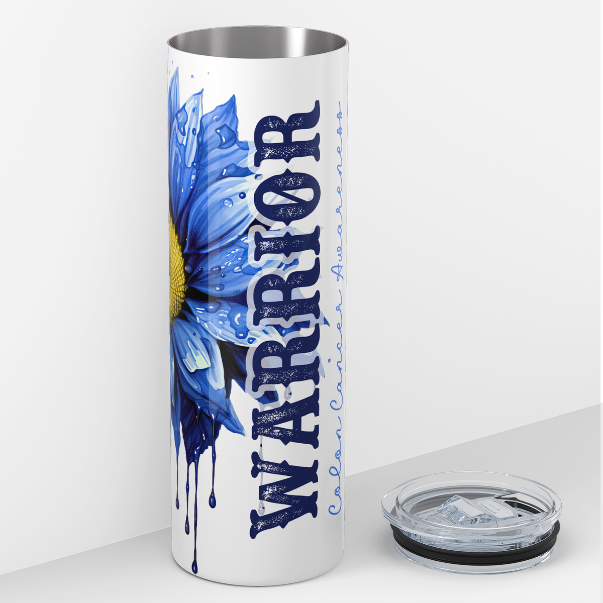 Colon Cancer Awarness Warrior 20oz Skinny Tumbler