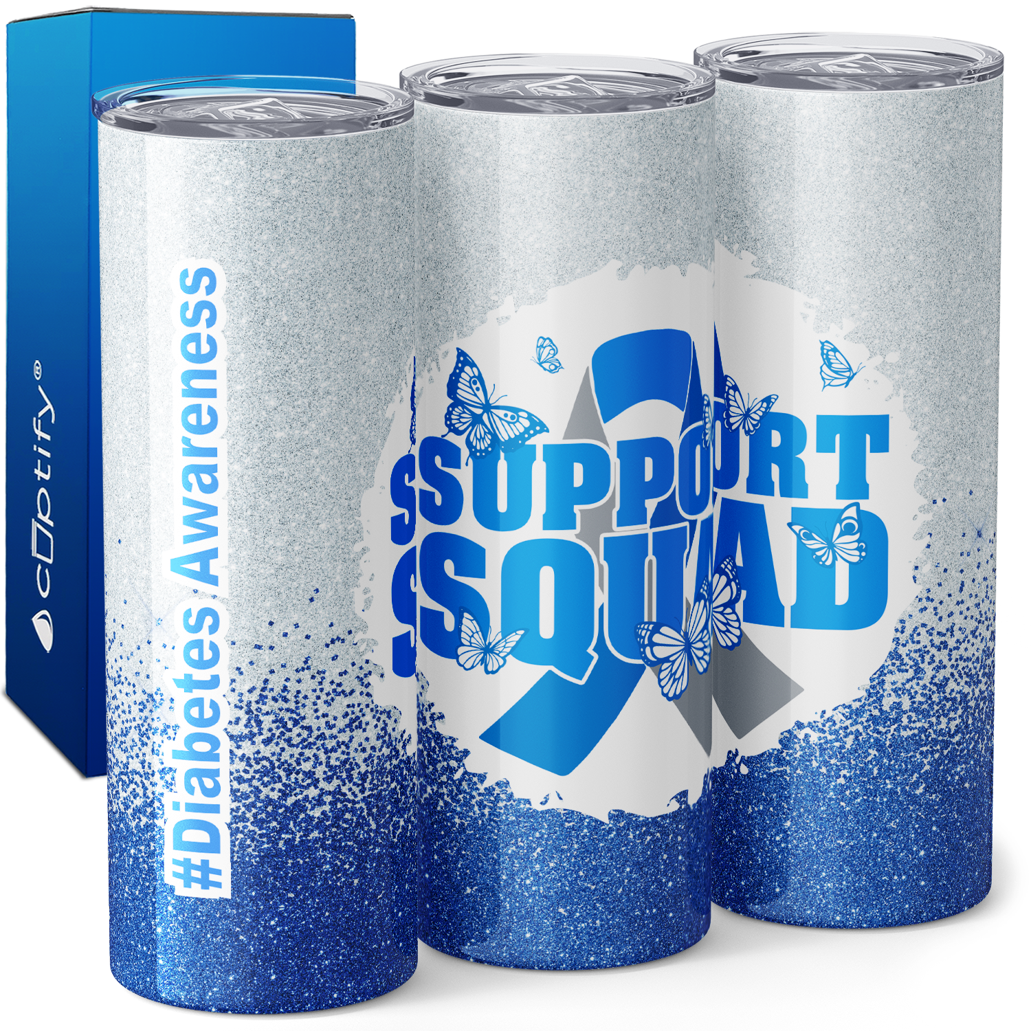 Diabetes Awareness Support Squad 20oz Skinny Tumbler