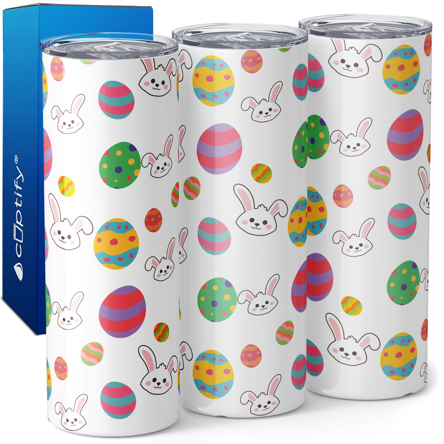 Easter Eggs and Bunnies 20oz Skinny Tumbler