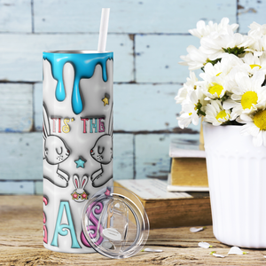 Tis the Season Easter Bunnies 20oz Skinny Tumbler