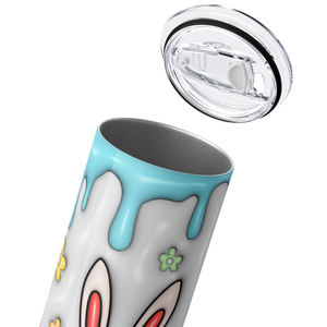 Chick with Bunny Ears and Flowers 20oz Skinny Tumbler