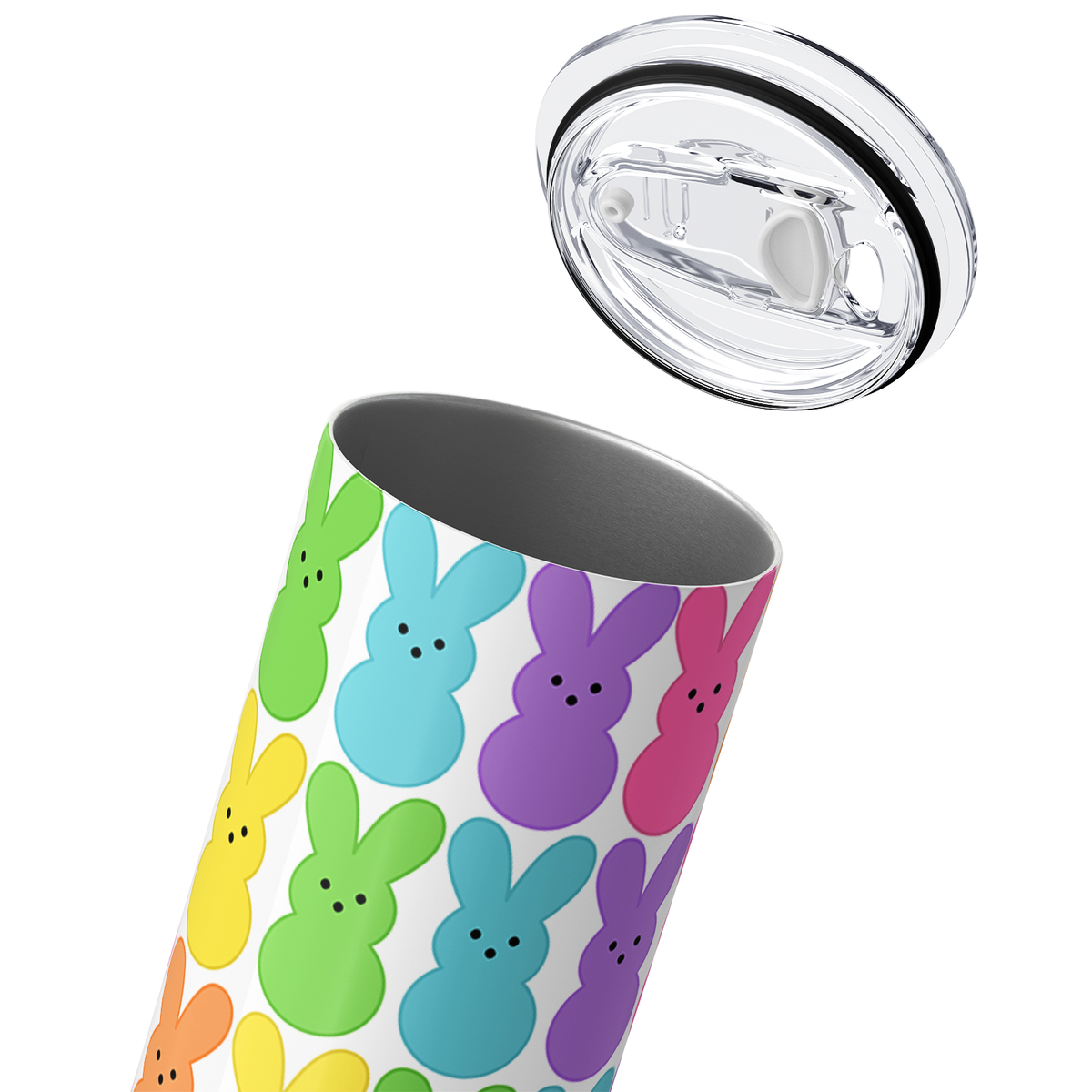 Rainbow Marshmallow Bunnies 20oz Skinny Tumbler