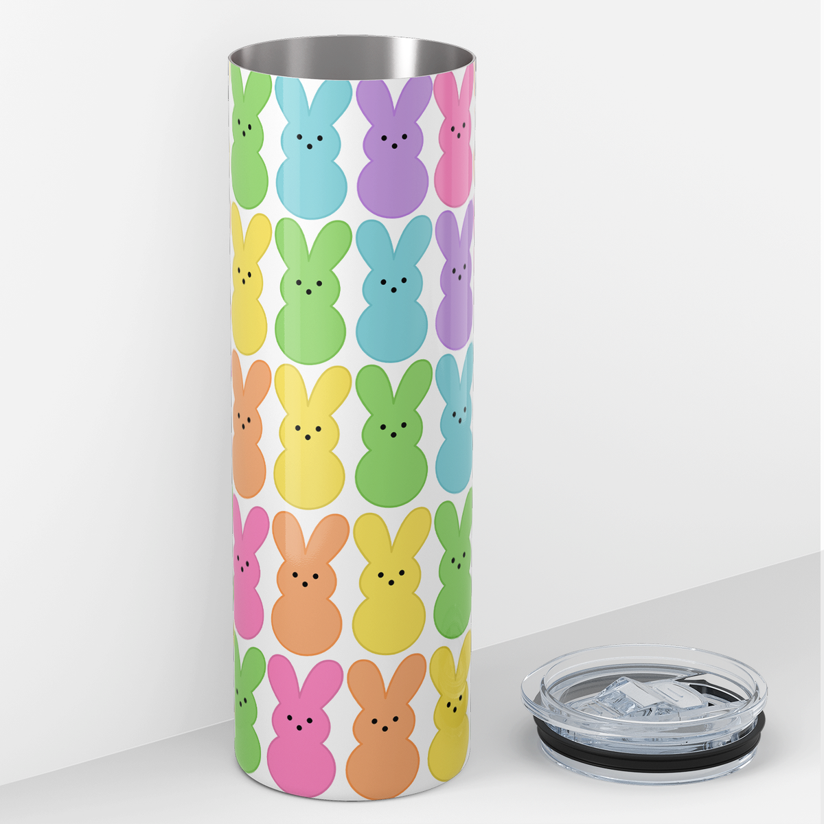 Rainbow Marshmallow Bunnies 20oz Skinny Tumbler