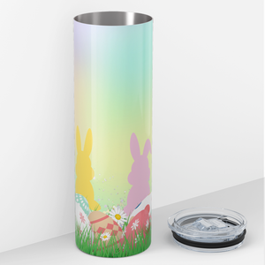 Bunnies and Easter Eggs Colorful 20oz Skinny Tumbler