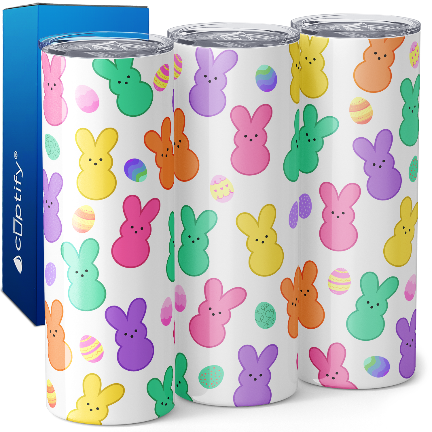 Marshmallow Bunnies and Easter Eggs 20oz Skinny Tumbler