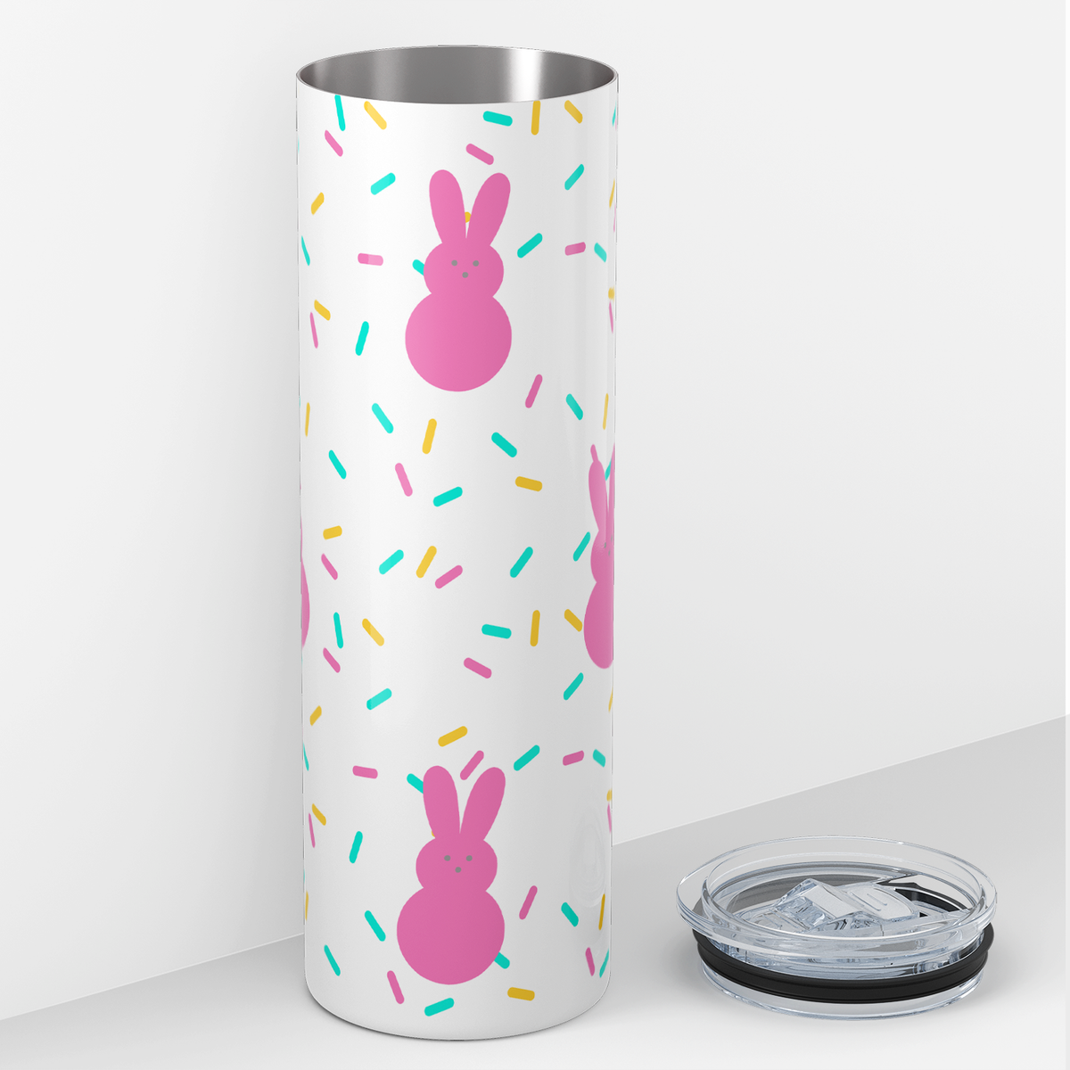 Pink Bunnies and Sprinkles 20oz Skinny Tumbler