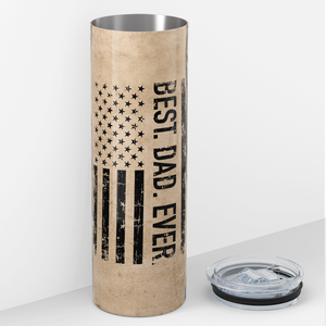 Best Dad Ever Flag with Camo 20oz Skinny Tumbler