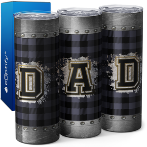 DAD on Plaid 20oz Skinny Tumbler