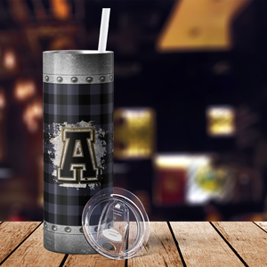 DAD on Plaid 20oz Skinny Tumbler