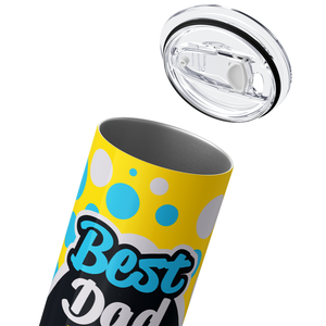 Best Dad Ever Mustache Yellow Happy Father's Day 20oz Skinny Tumbler