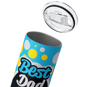 Best Dad Ever Mustache Blue Happy Father's Day 20oz Skinny Tumbler