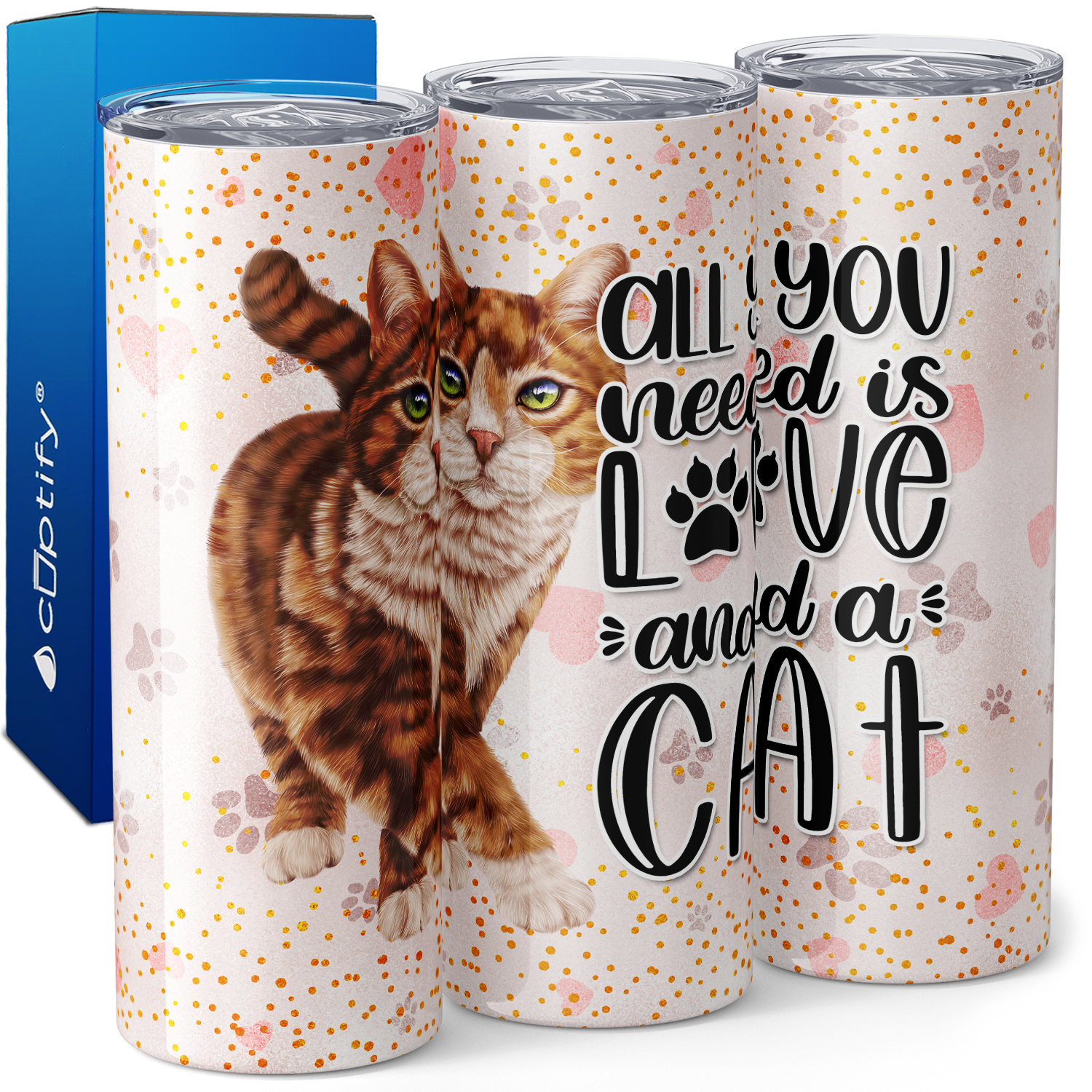 All You Need is Love and a Cat 20oz Skinny Tumbler