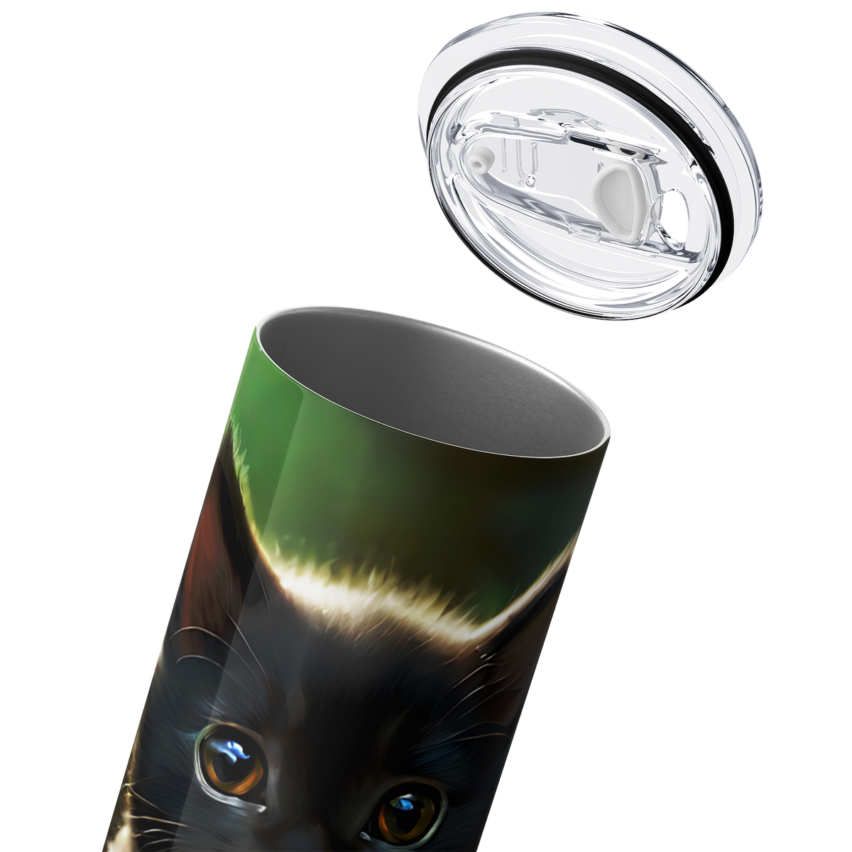 Black Cat Sitting 20oz Skinny Tumbler