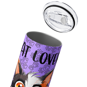 Cat Lover on Purple 20oz Skinny Tumbler