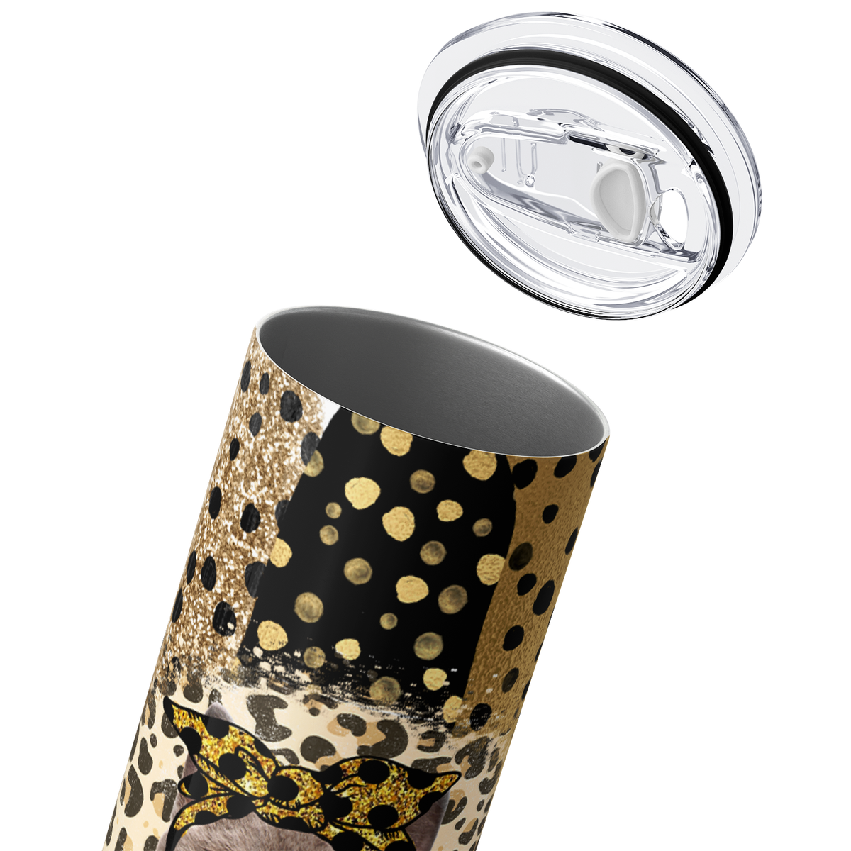 Cat with Sunflowers 20oz Skinny Tumbler