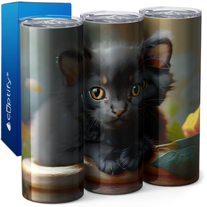 Cute Black Cat 20oz Skinny Tumbler