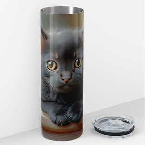 Cute Black Cat 20oz Skinny Tumbler