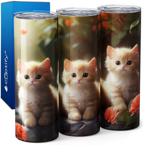 Cute Cats Sitting 20oz Skinny Tumbler