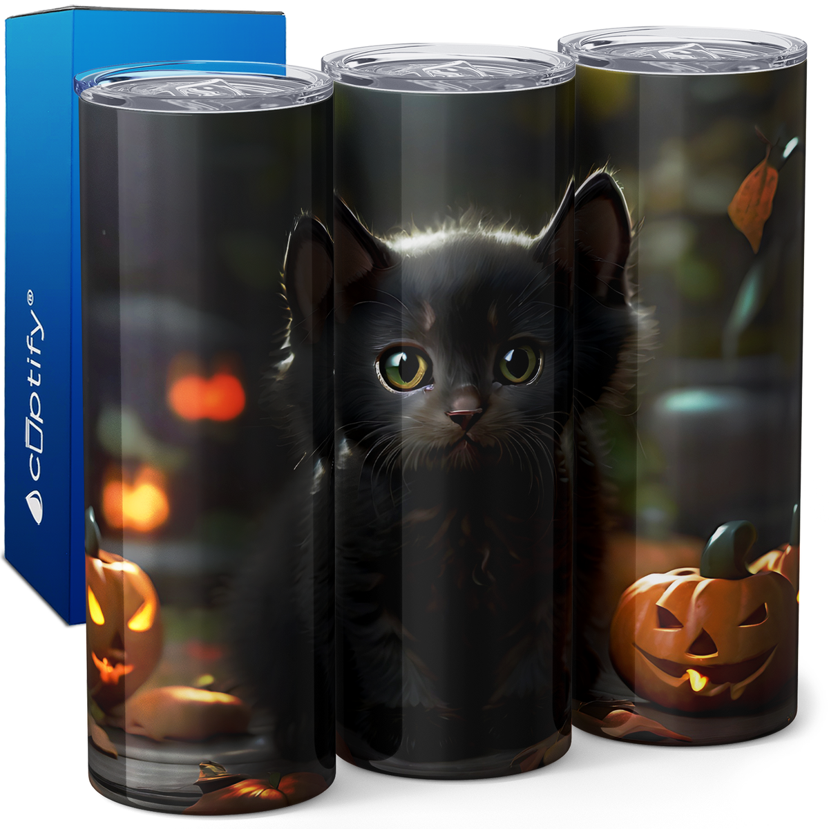 Halloween Cut with Pumpkin 20oz Skinny Tumbler