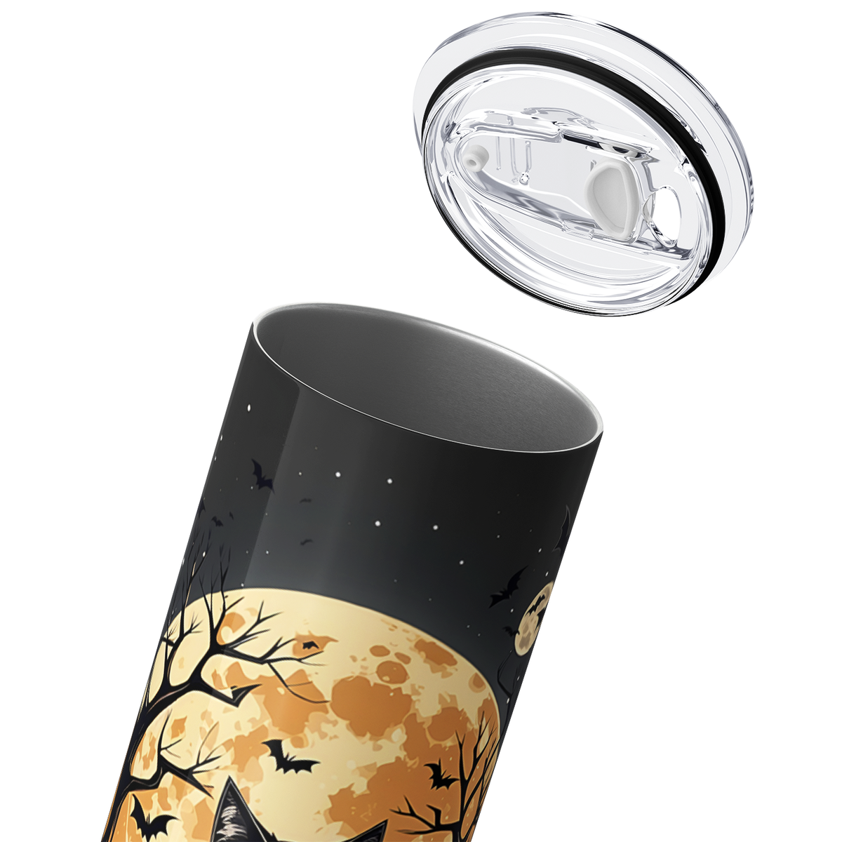 Halloween Moon Cat 20oz Skinny Tumbler