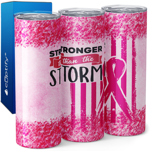 Breast Cancer Stronger than the Storm 20oz Skinny Tumbler