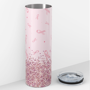 Pink Ribbons with Sequins 20oz Skinny Tumbler