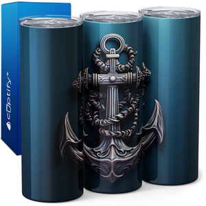 Anchor on Blue 20oz Skinny Tumbler