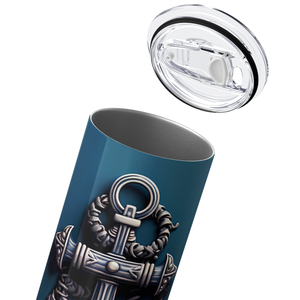 Anchor on Blue 20oz Skinny Tumbler