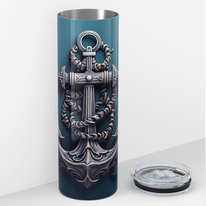 Anchor on Blue 20oz Skinny Tumbler