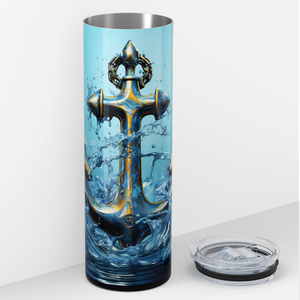 Anchor Splash 20oz Skinny Tumbler