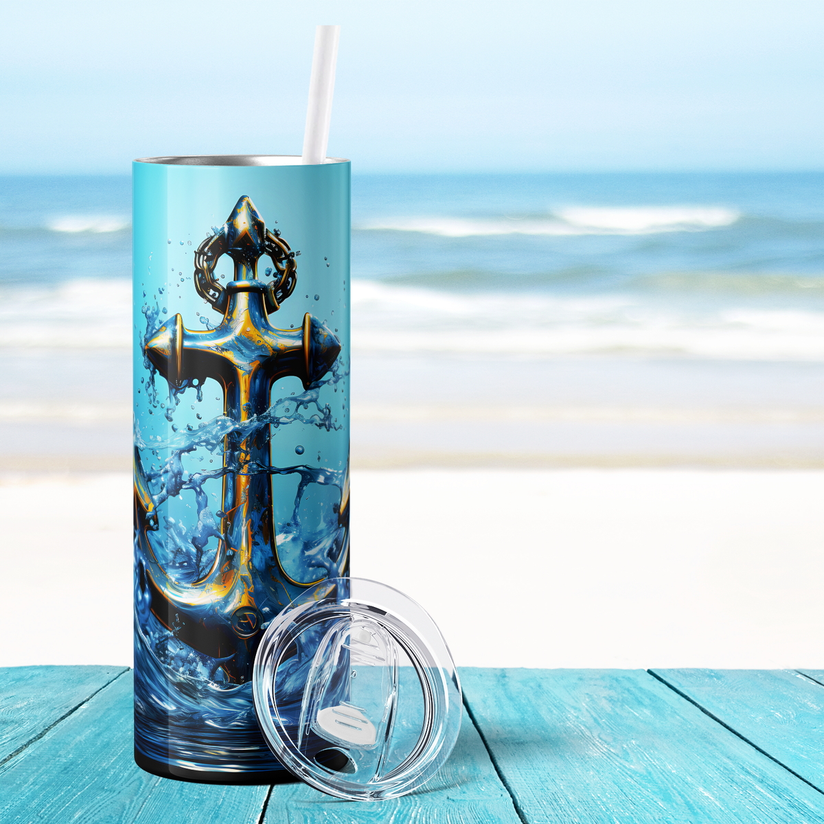 Anchor Splash 20oz Skinny Tumbler