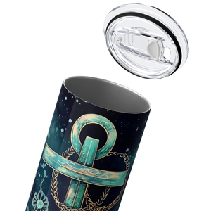 Anchor Teal Painting 20oz Skinny Tumbler