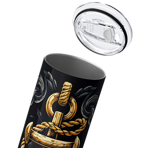 Gold Anchor and Rope 20oz Skinny Tumbler