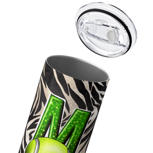 Tennis Mom Leopard Zebra Print 20oz Skinny Tumbler