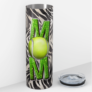 Tennis Mom Leopard Zebra Print 20oz Skinny Tumbler