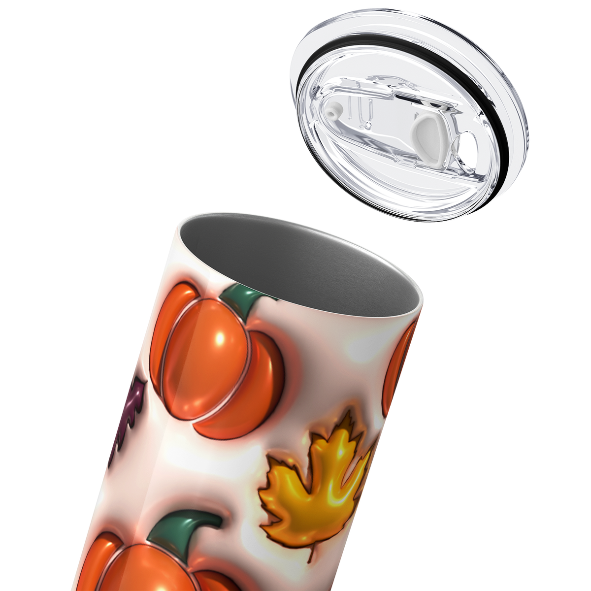 Pumpkins and Leaves Inflated Balloon 20oz Skinny Tumbler