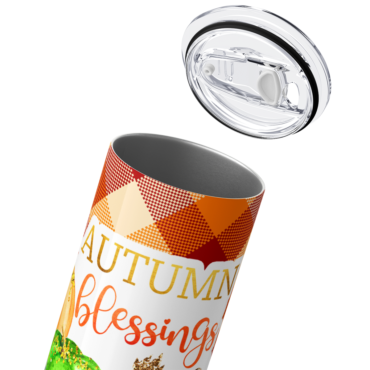 Autumn Blessings and Coloful Pumpkins 20oz Skinny Tumbler