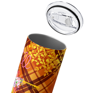Hello Fall Bike and Pumpkins 20oz Skinny Tumbler