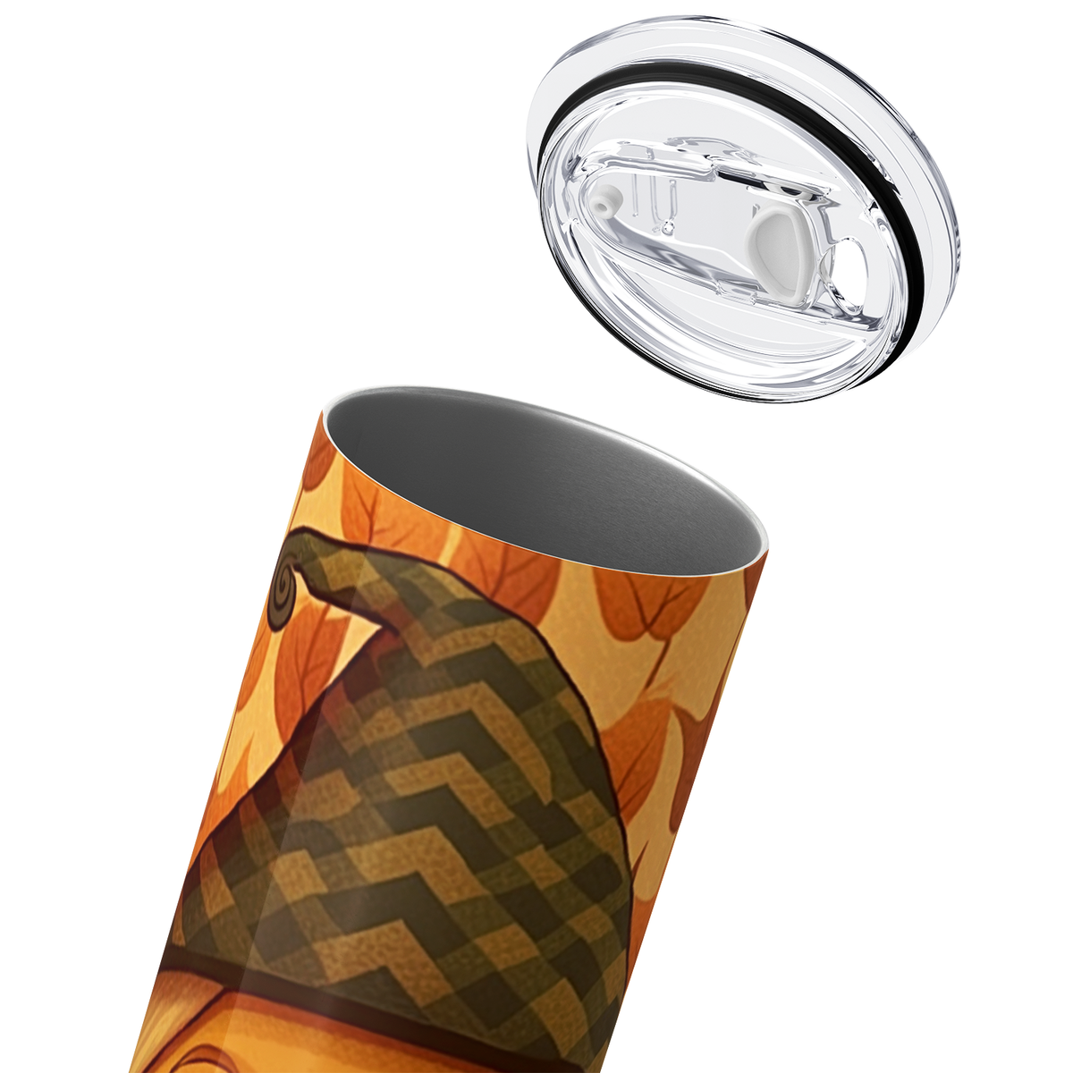 Cute Gnome with Fall Leaves 20oz Skinny Tumbler