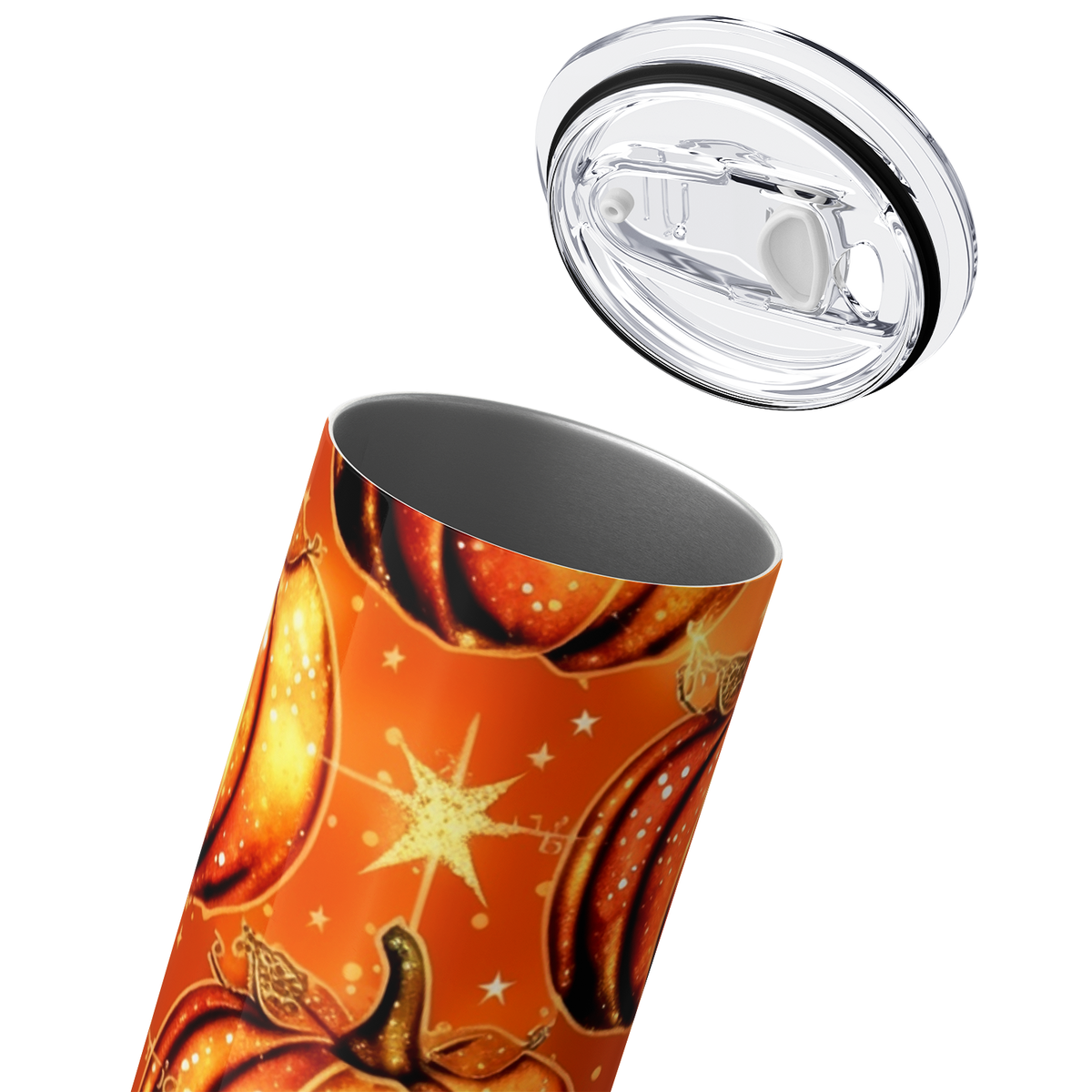 Orange Pumpkins and Glitter 20oz Skinny Tumbler
