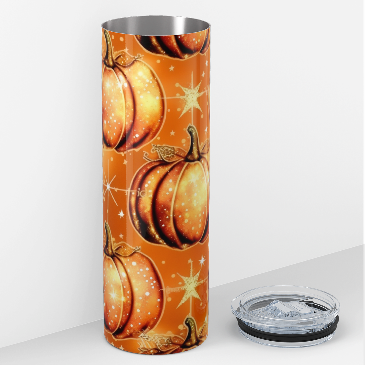 Orange Pumpkins and Glitter 20oz Skinny Tumbler